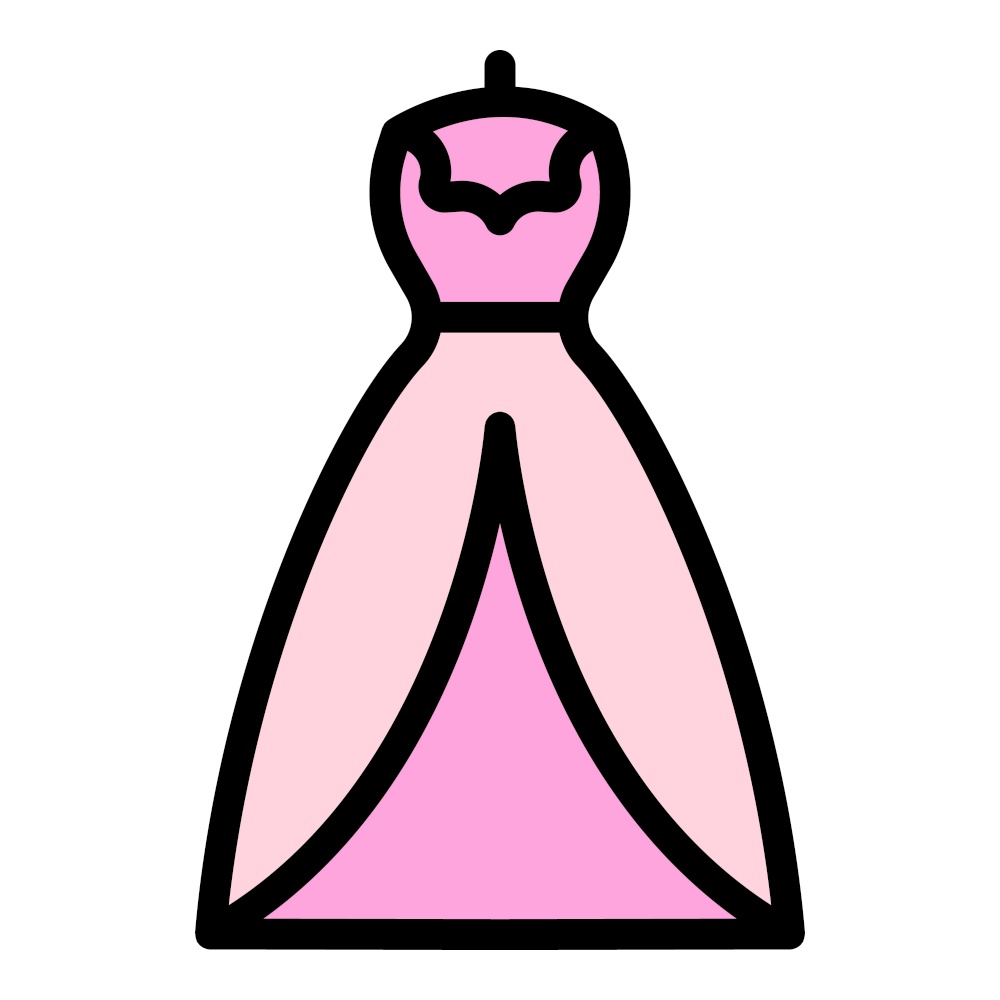 Event marriage dress icon. Outline event marriage dress vector icon color flat isolated. Event marriage dress icon color outline vector