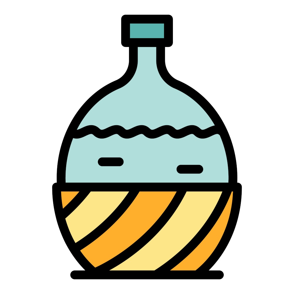Bottle storage icon. Outline bottle storage vector icon color flat isolated. Bottle storage icon color outline vector