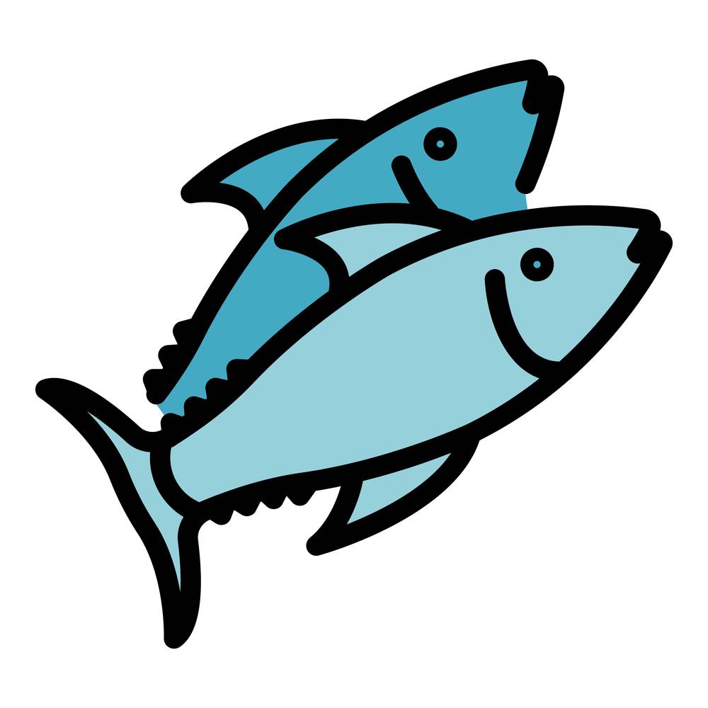 Greek sea fish icon. Outline greek sea fish vector icon color flat isolated. Greek sea fish icon color outline vector