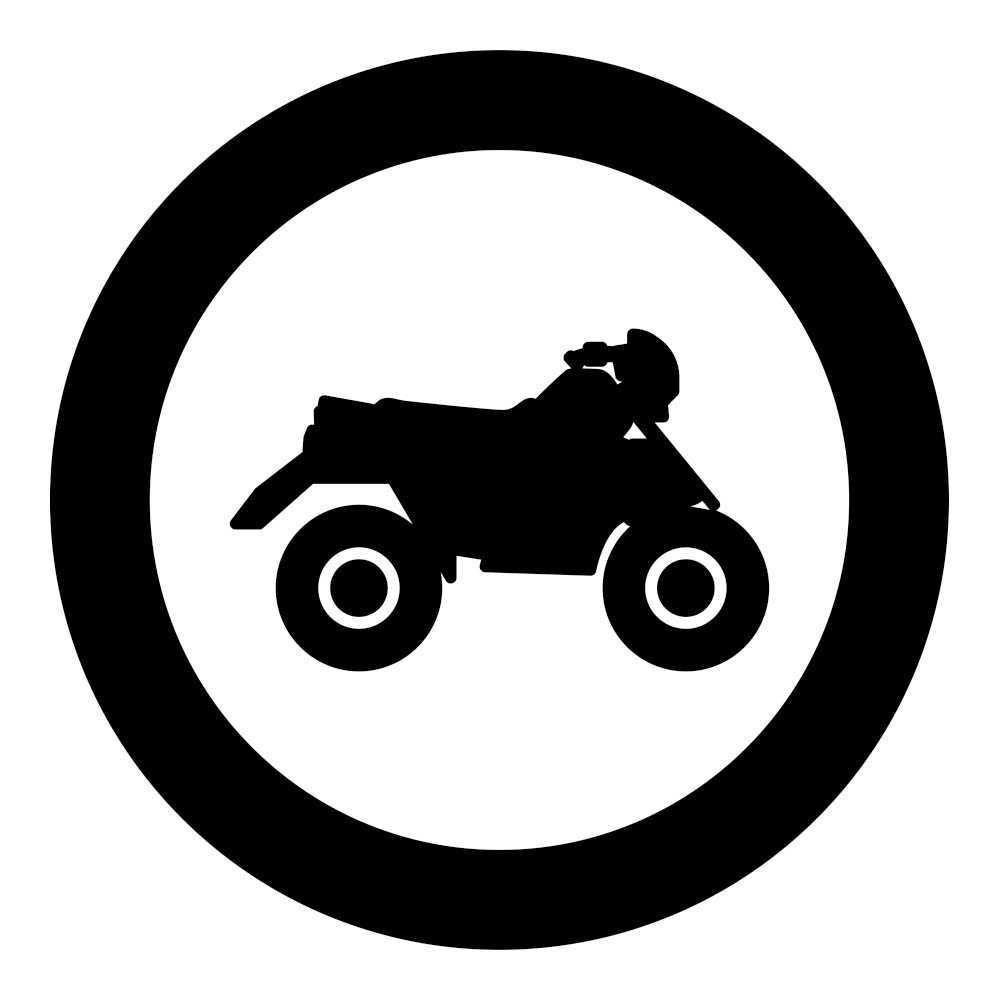 Quad bike ATV moto for ride racing all terrain vehicle icon in circle round black color vector illustration image solid outline style simple. Quad bike ATV moto for ride racing all terrain vehicle icon in circle round black color vector illustration image solid outline style