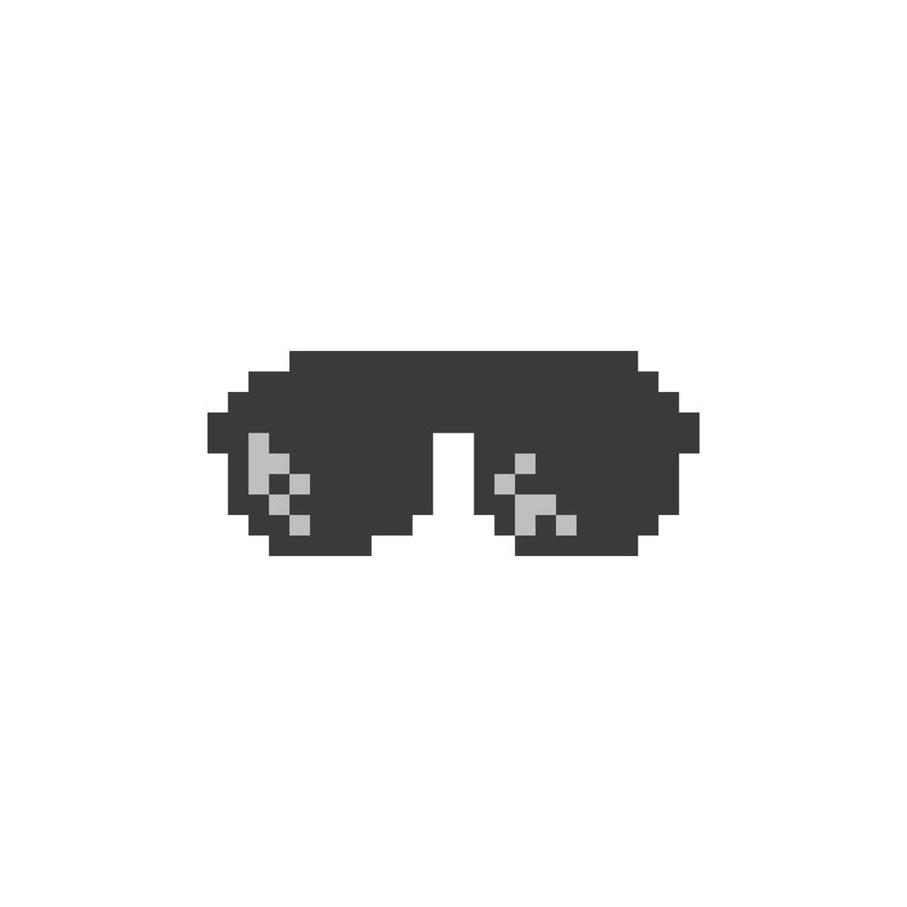 funky glasses pixel style vector flat design