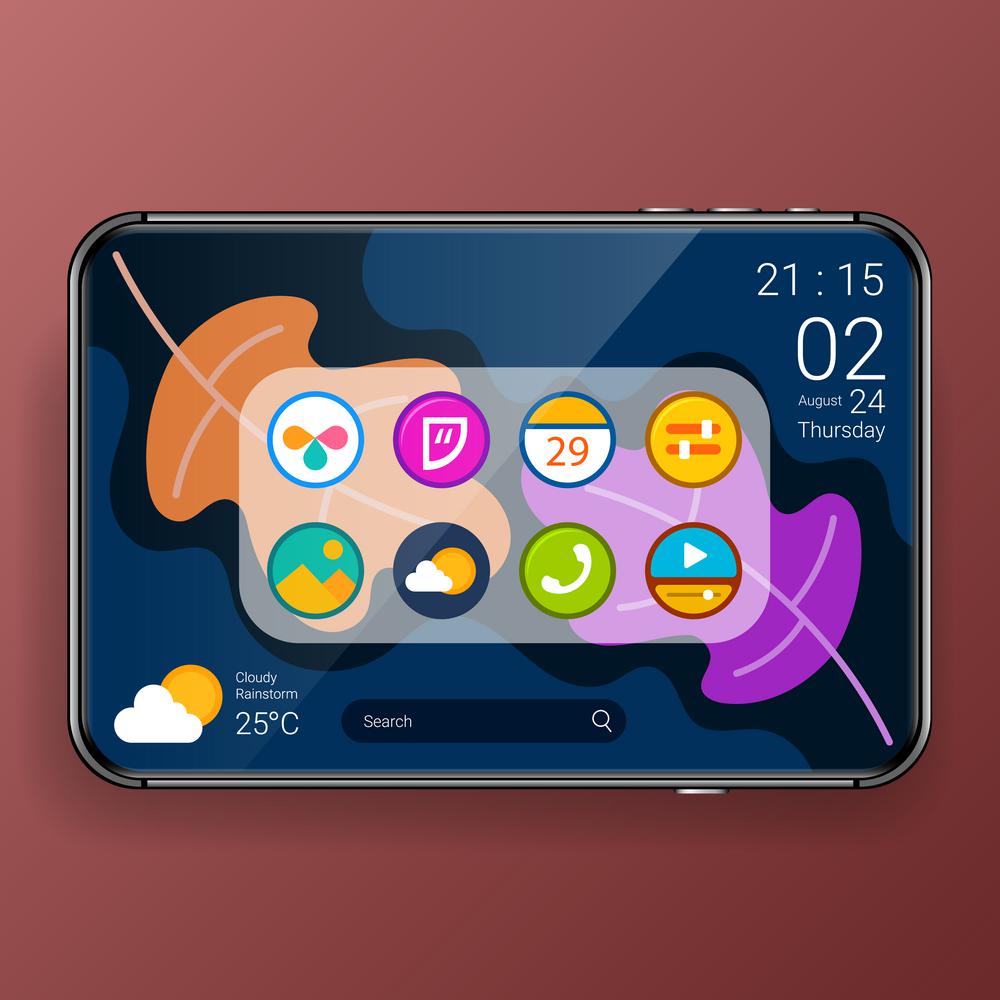 mobile apps menu user interface digital realistic tablet