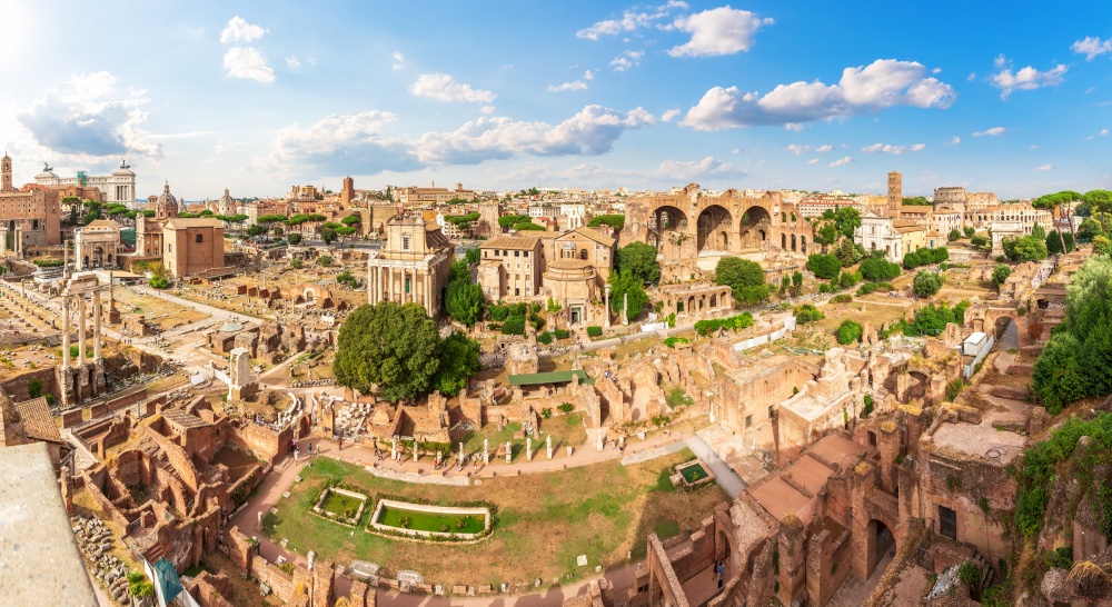 The full panorama of Roman Forum, Italy.. The full panorama of Roman Forum, Italy