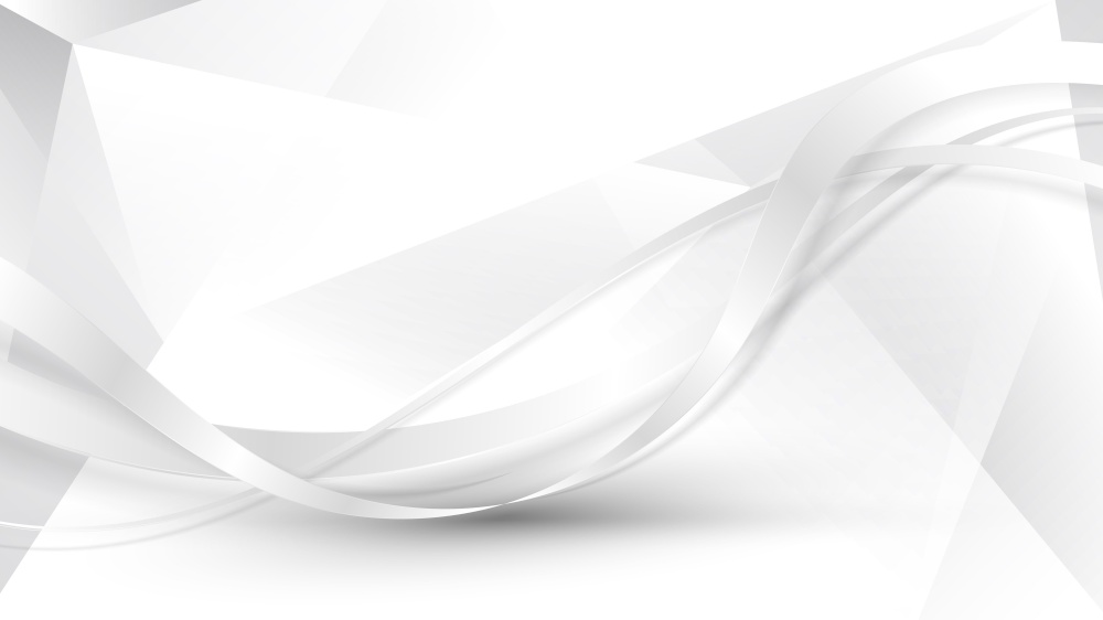 Abstract white ribbon wave lines on low polygon background. Vector illustration