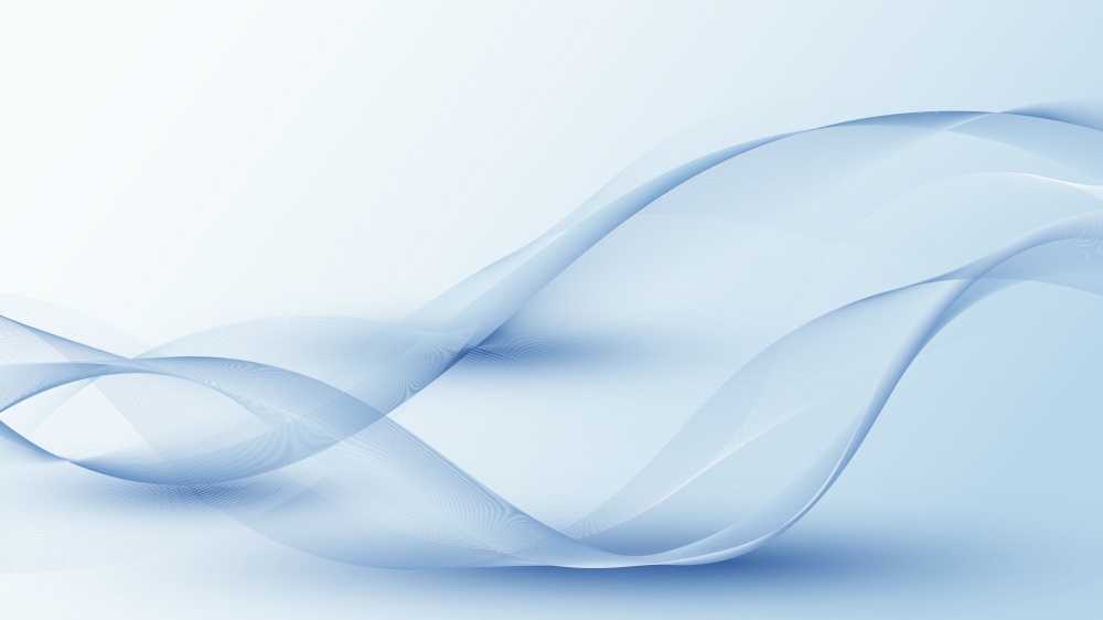 Abstract 3D blue dynamic wave flow lines pattern on white background. Vector graphic illustration