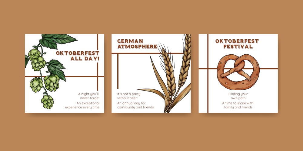 Banner template with oktoberfest festive concept,watercolor style