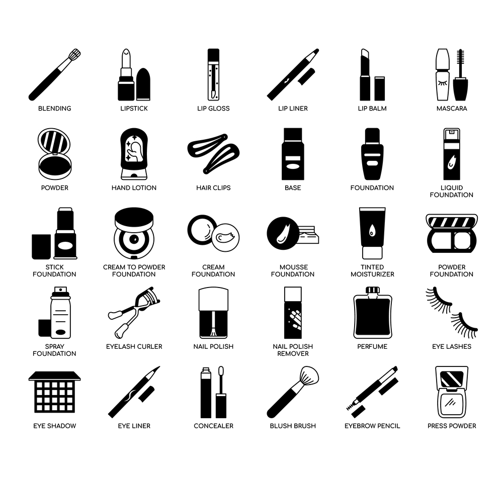 Set of cosmetics thin line icons for any web and app project.