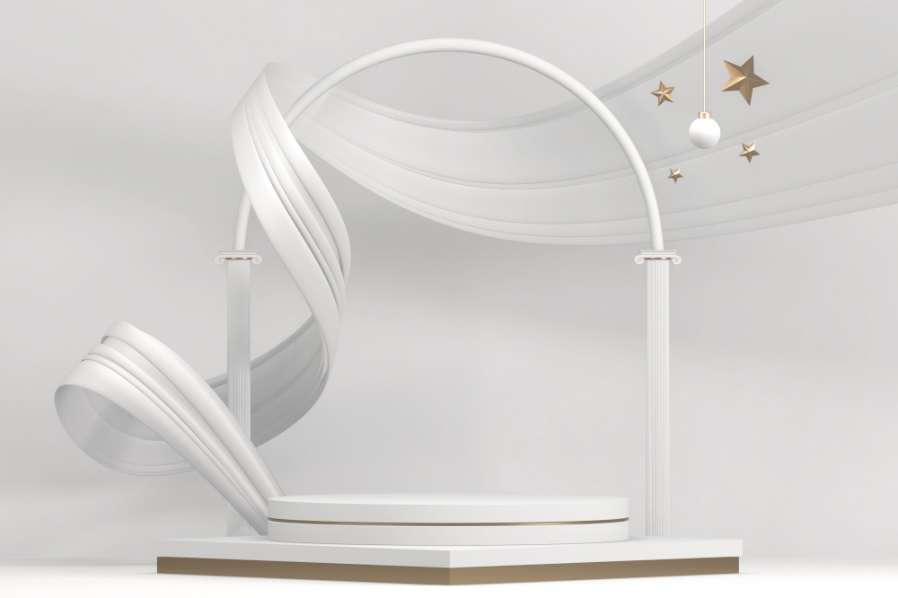 The Stage podium for products decoration suitable .3D rendering