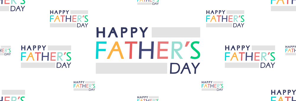 The inscription Father&rsquo;s Day in different colors on a white background. Seamless banner.