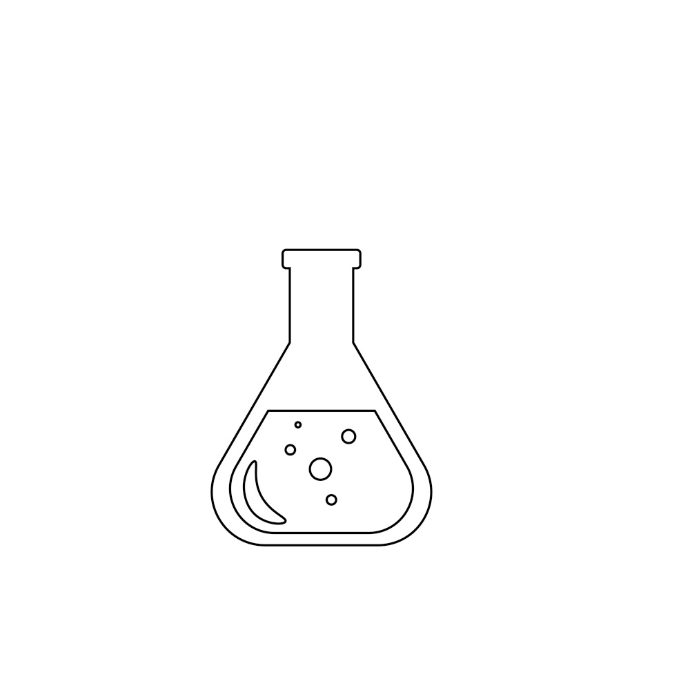 Lab chemical tubes set. Glass beaker, tubes and bottles, tools for laboratory experiment, flasks in holder, burner. Vector illustration for chemistry, medical research, science concept