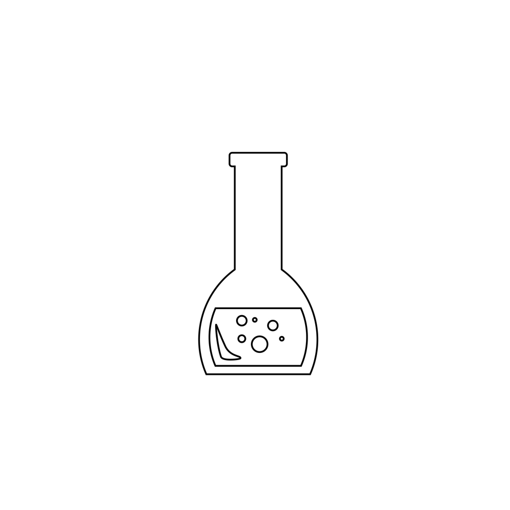 Lab chemical tubes set. Glass beaker, tubes and bottles, tools for laboratory experiment, flasks in holder, burner. Vector illustration for chemistry, medical research, science concept