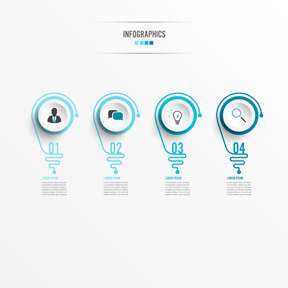Abstract infographic with light bulb. Infographics for business presentations or information banner 4 options.