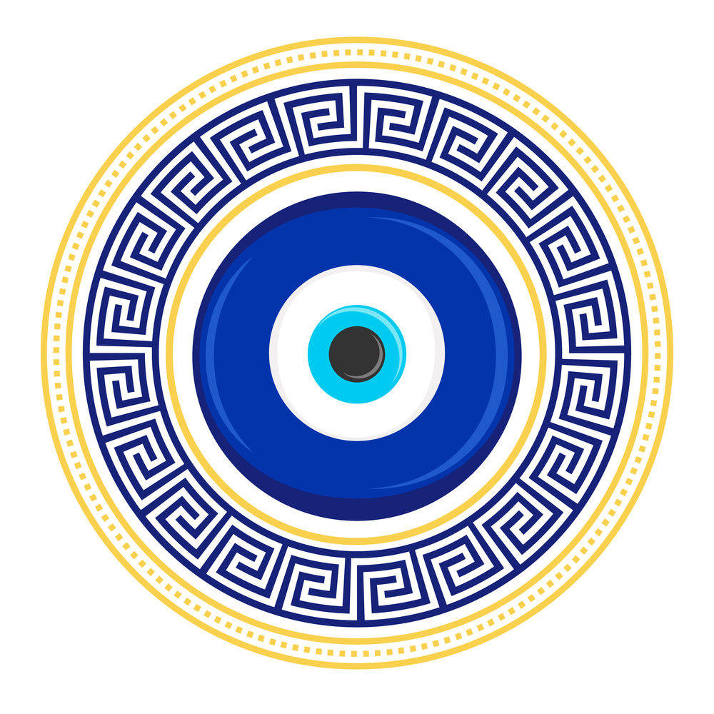 Evil eye amulet. Blue oriental talisman. Turkish and greek symbol of protection. Glass nazar vector illustration. Evil eye amulet. Blue oriental talisman. Turkish and greek symbol of protection. Glass nazar vector illustration.