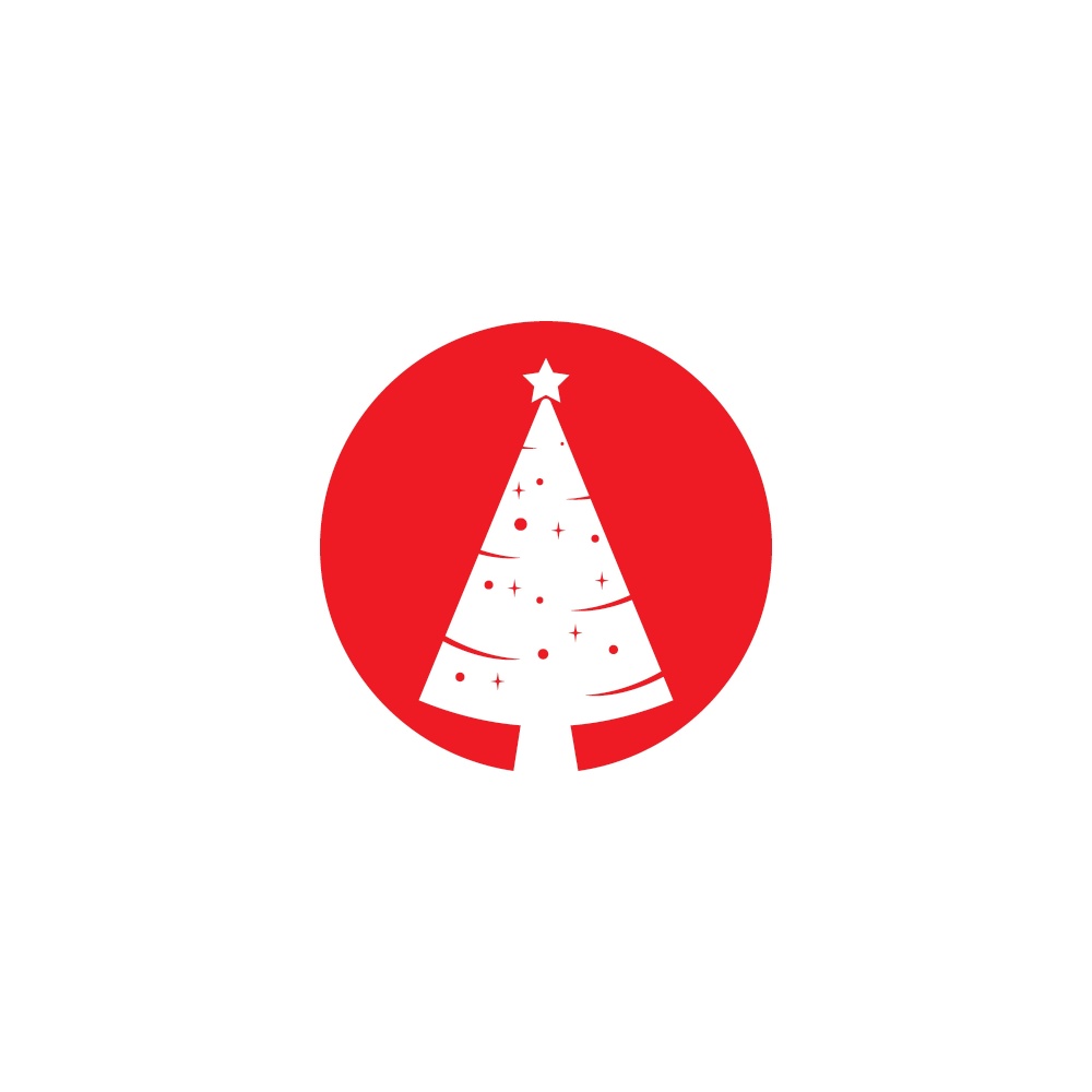 Christmas tree icon vector illustration logo design.