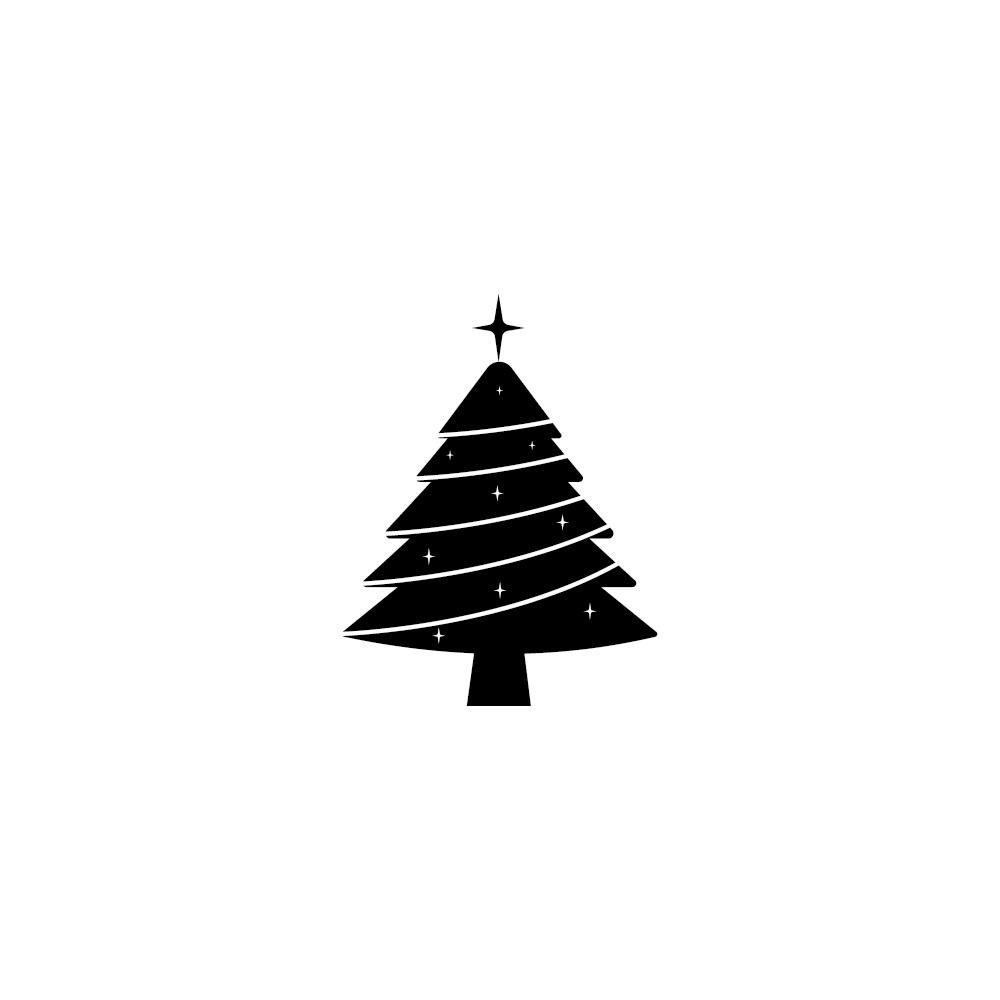 Christmas tree icon vector illustration logo design.