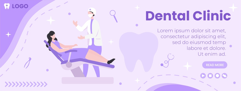 Dental Flat Design Illustration Cover Editable of Square Background Suitable for Social media, Feed, Card, Greetings, and Web Internet Ads