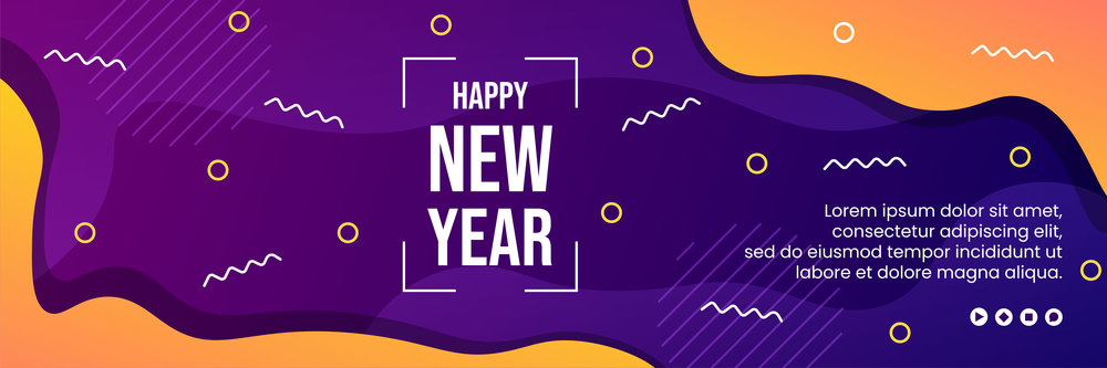 Happy New Year 2022 Cover Template Flat Design Illustration Editable of Square Background Suitable for Social media, Feed, Card, Greetings and Web Internet Ads