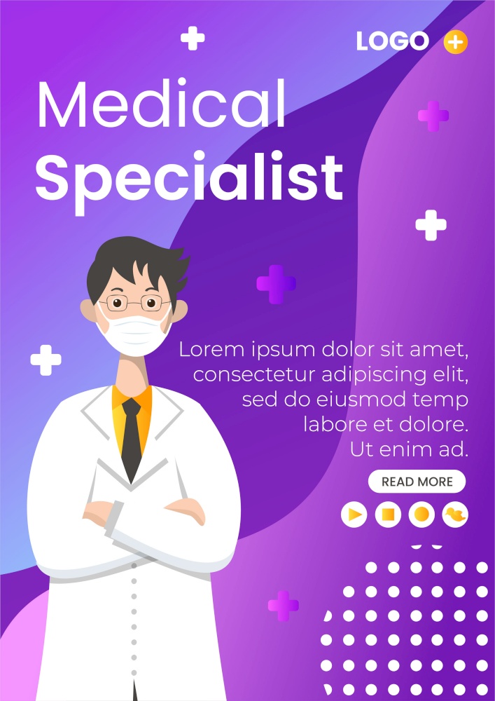 Medical Healthcare Flyer Template Flat Design Illustration Editable of Square Background Suitable for Social media, Feed, Card, Greetings and Web Internet Ads