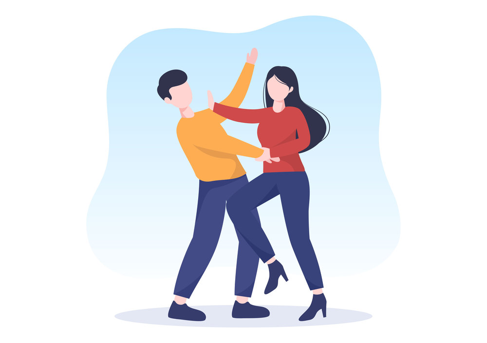 Self Defense Practice and Martial Arts Training for Fighting Criminals in battle on Flat Cartoon Vector Illustration