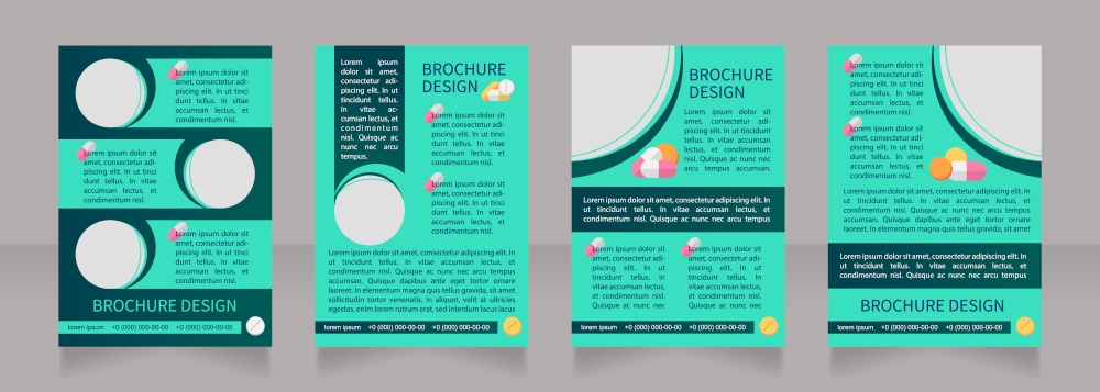 Hospice program promotional blank brochure layout design. Vertical poster template set with empty copy space for text. Premade corporate reports collection. Editable flyer paper pages. Hospice program promotional blank brochure layout design