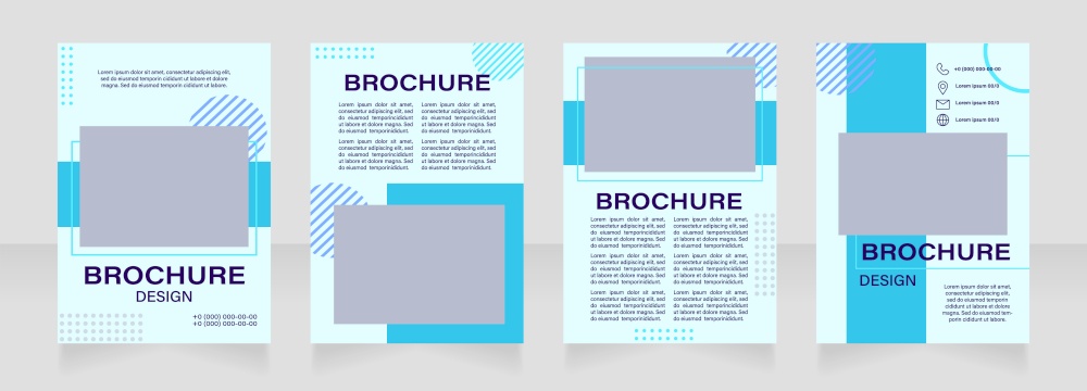 Visual marketing conference blank brochure layout design. Vertical poster template set with empty copy space for text. Premade corporate reports collection. Editable flyer paper pages. Visual marketing conference blank brochure layout design