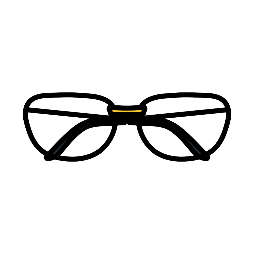 Glasses Icon. Editable Bold Outline With Color Fill Design. Vector Illustration.