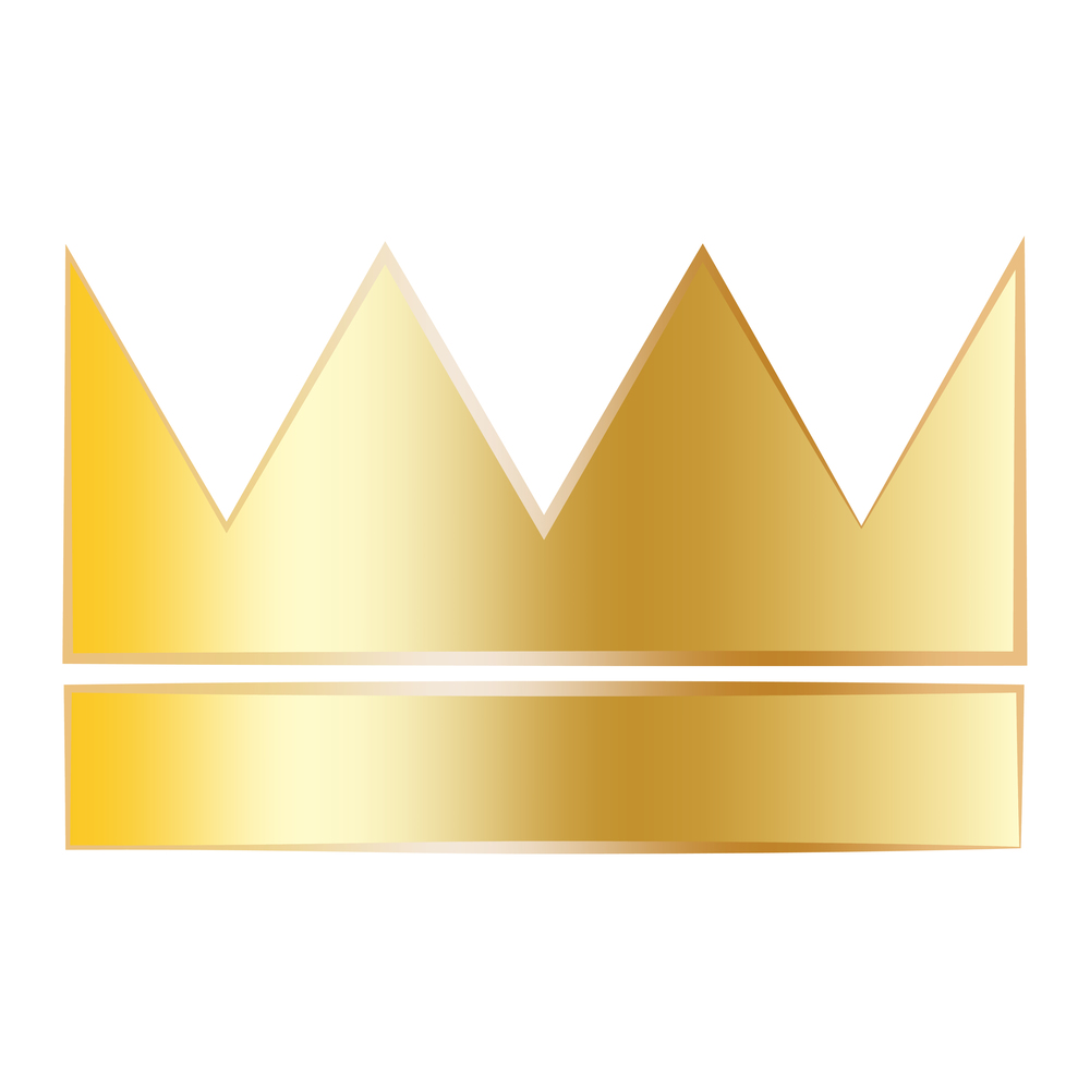 Flat golden crown in royal style. Luxury style. Logo symbol. Classic icon. Vector illustration. stock image. EPS 10.. Flat golden crown in royal style. Luxury style. Logo symbol. Classic icon. Vector illustration. stock image.