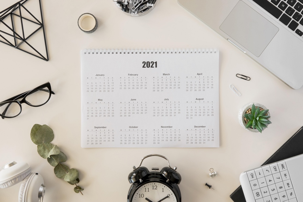 top view desk 2021 calendar. Resolution and high quality beautiful photo. top view desk 2021 calendar. High quality and resolution beautiful photo concept