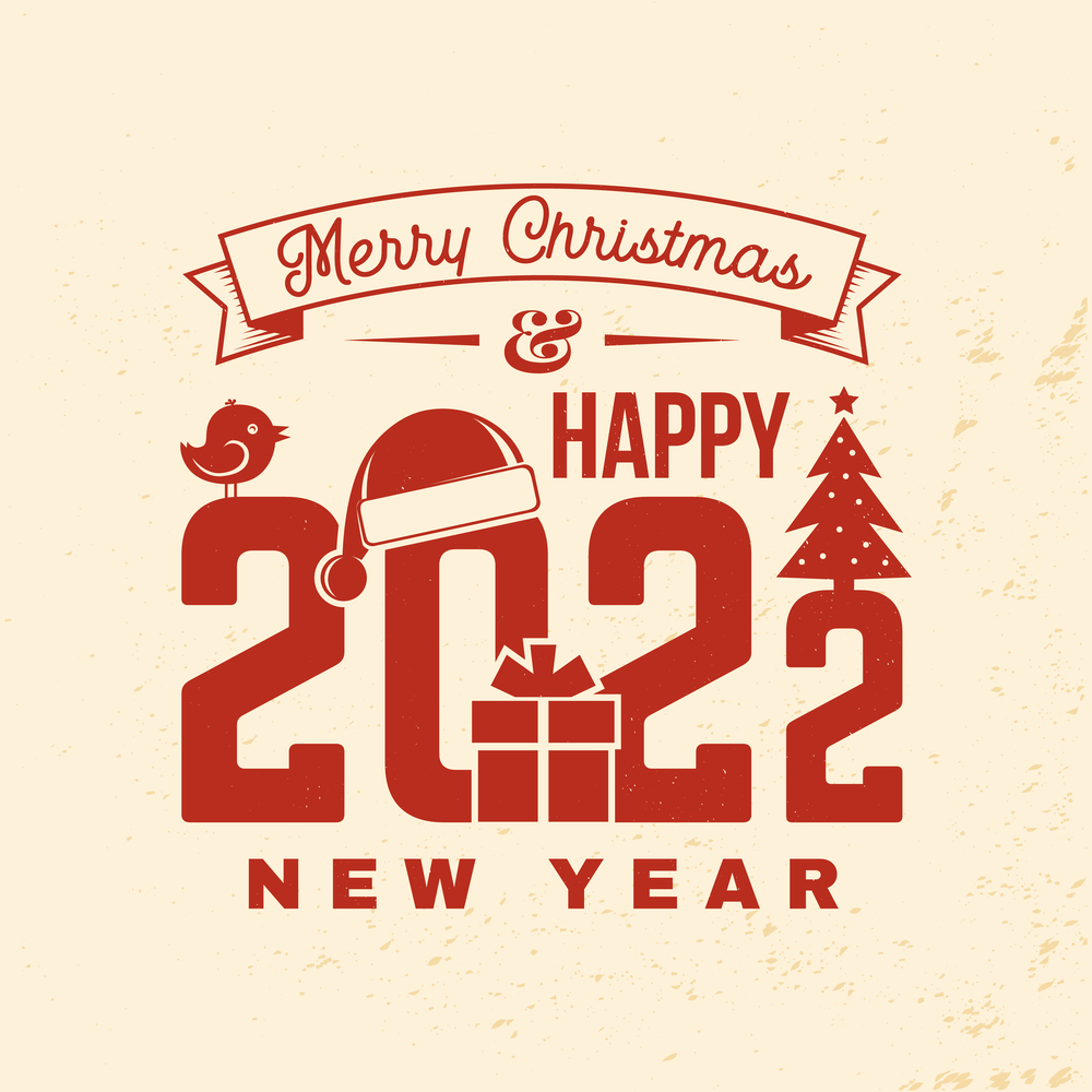 Merry Christmas and 2022 Happy New Year stamp, sticker set with snowflakes, hanging christmas ball, santa hat, candy. Vector. Vintage typography design for xmas, new year emblem in retro style.. Merry Christmas and 2022 Happy New Year stamp, sticker set with snowflakes, hanging christmas ball, santa hat, candy. Vector Vintage typography design for xmas, new year emblem in retro style.