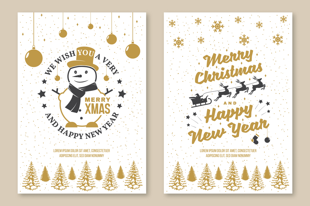 Set of Merry Christmas and 2022 Happy New Year poster, flyer, greeting cards. Set quotes with snowflakes, sweet christmas candy, snowman. Vector. Vintage typography design for xmas, new year emblem. Set of Merry Christmas and 2022 Happy New Year poster, flyer, greeting cards Set quotes with snowflakes, gift, sweet christmas candy. Vector. Vintage typography design for xmas, new year emblem