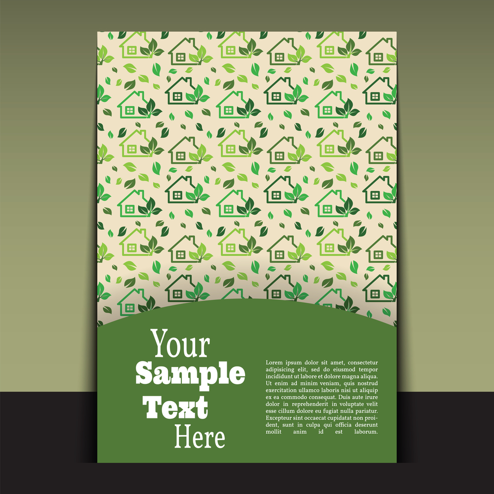 Flyer or cover design green house. Brochure or report for business, template vector.  Ecology concept.