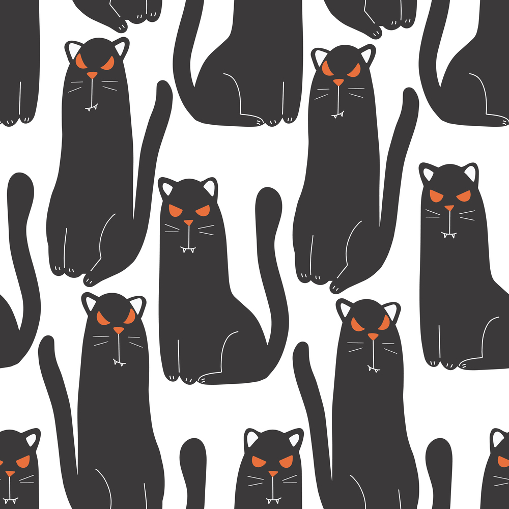 Halloween seamless pattern for design. Halloween symbols black cat. Digital paper. Halloween seamless pattern for design Halloween symbols black cat. Digital paper
