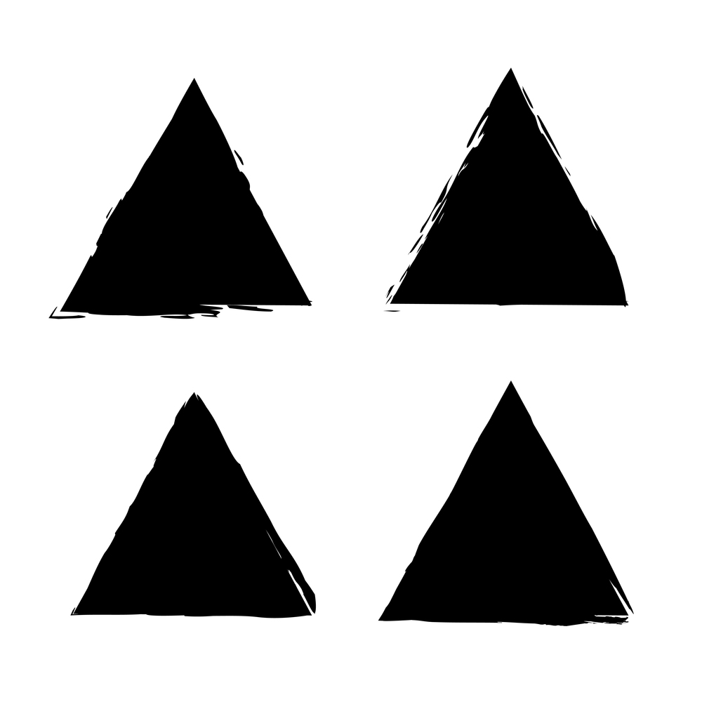 Black ink triangle strokes on white background. Ink brush stroke drawing. Vector illustration. stock image. EPS 10.. Black ink triangle strokes on white background. Ink brush stroke drawing. Vector illustration. stock image.