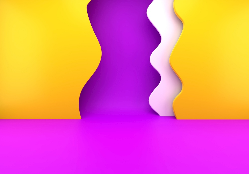 Podium with paper waves. 3d rendering. Podium with paper waves. 3d rendering - illustration.