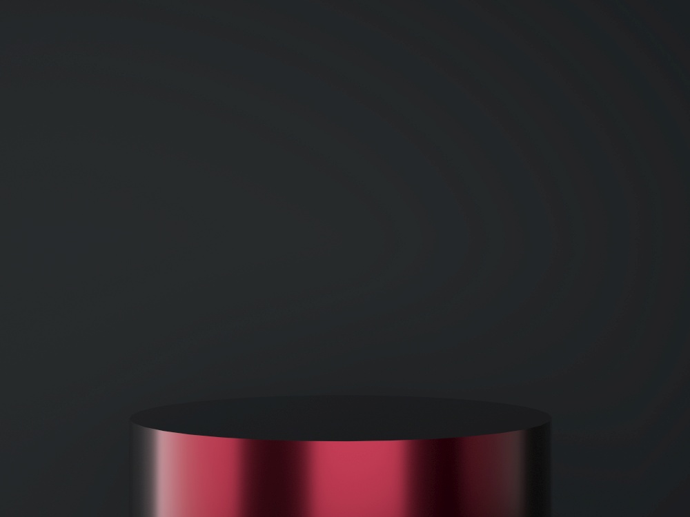 Blank product stand and Black background.3d.. Blank product stand and Black background.3d Rendering.