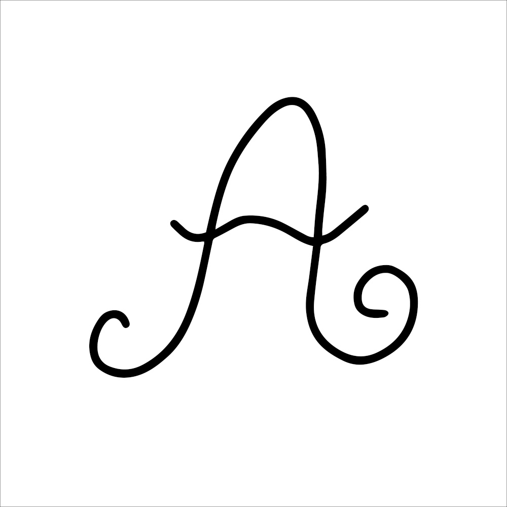 Initial letter A vector, hand drawn. Initial letter A vector illustration, hand drawn