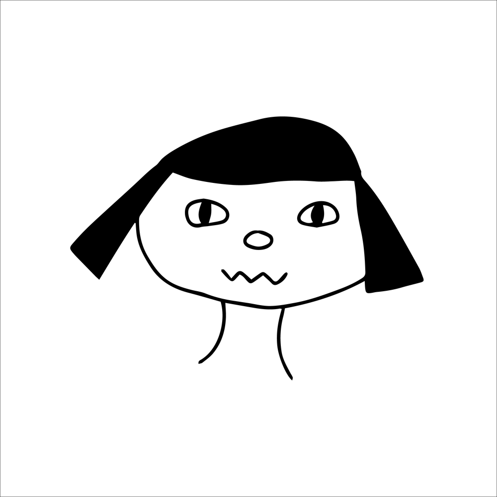 Hand-drawn cartoon face doodle avatar, vector. Hand-drawn cartoon face doodle avatar, vector illustration
