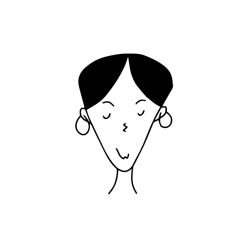 Hand-drawn cartoon face doodle avatar, vector. Hand-drawn cartoon face doodle avatar, vector illustration