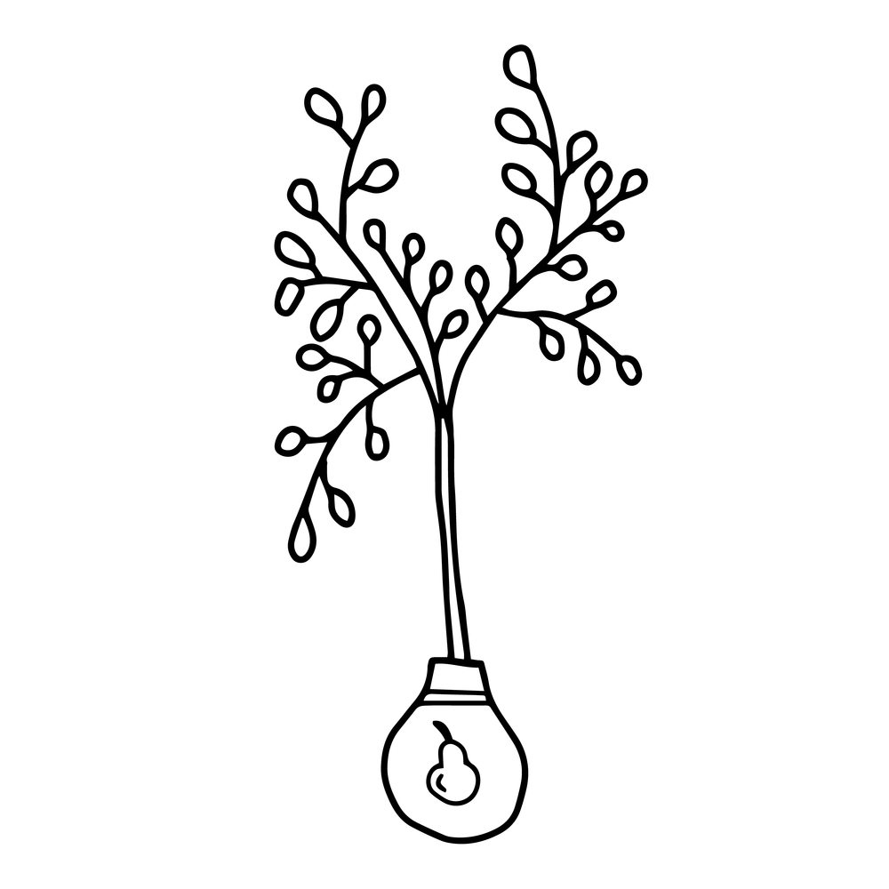 Pear tree sketch isolated on white background. Hand drawn vector.. Pear tree. Ink sketch isolated on white background. Hand drawn vector illustration.