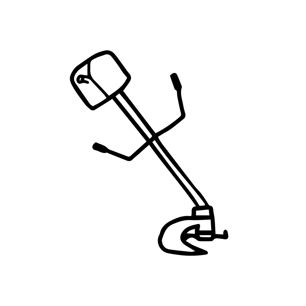 Grass and Weed Trimmer, vector, hand drawn doodle. Grass and Weed Trimmer, vector illustration, hand drawn, doodle
