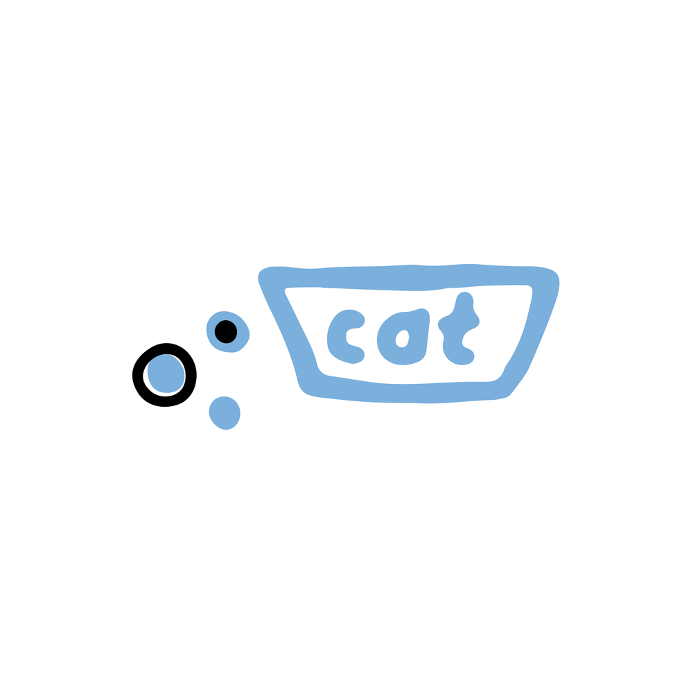 Cartoon cat food, vector doodle illustration. Cartoon cat food, vector doodle illustration, hand drawn