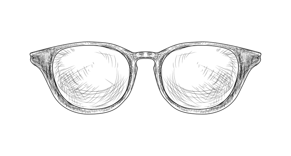 Hand drawn hipster glasses vector illustration. Hand Drawn Glasses