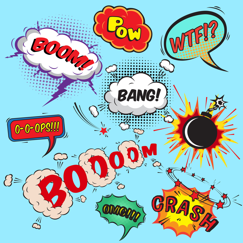 Comic speech bubbles design elements collection isolated vector illustration