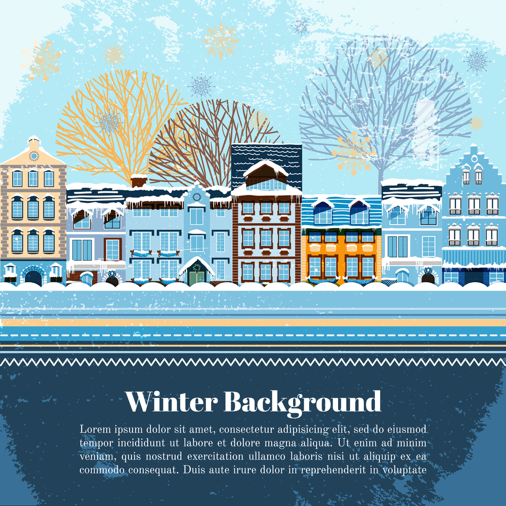 Winter invitation postcard template design vector illustration