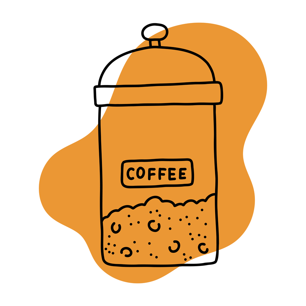 Coffee icon lineart, calm simple color vector illustration