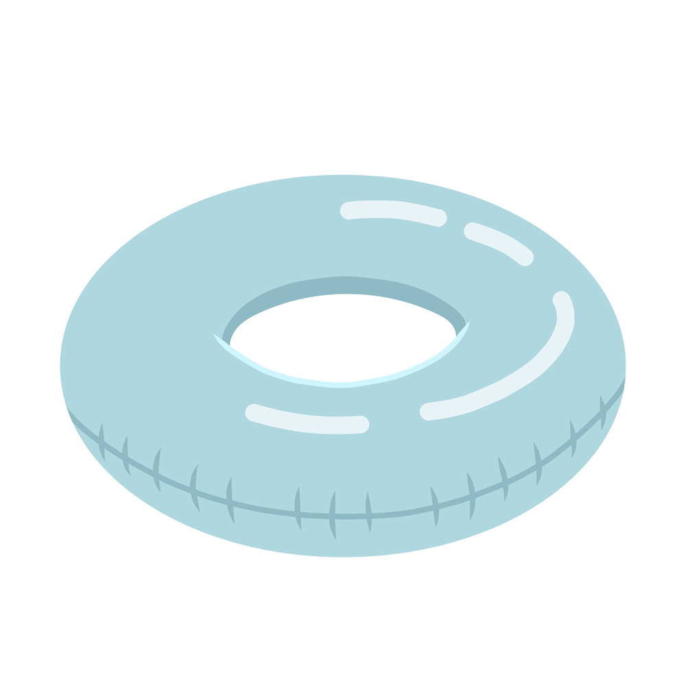 Summer rubber ring in flat design, vector illustration