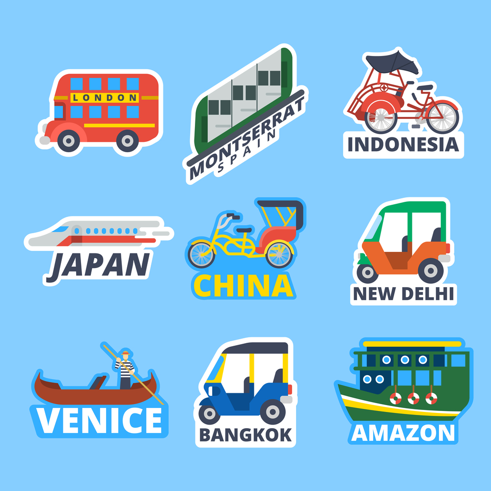 world travel sticker collection