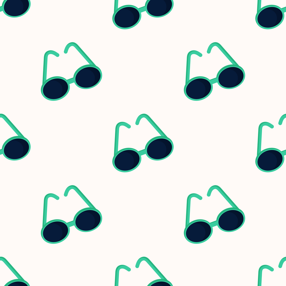 Vector image to be used as a print. Green glasses pattern for use in web design
