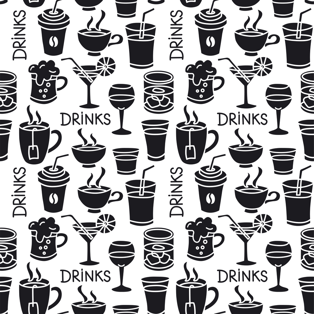 beverages seamless pattern