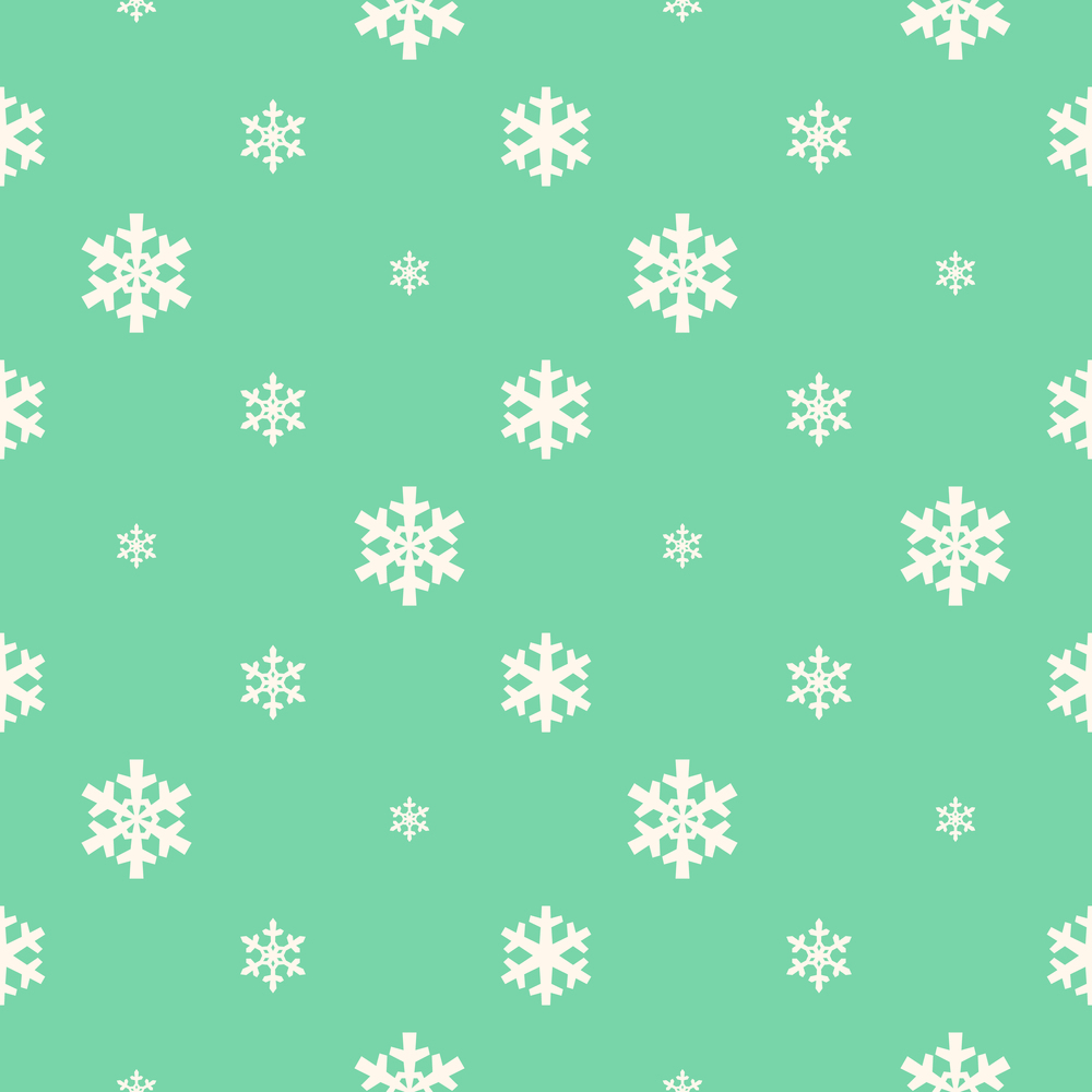 Christmas snowflakes seamless pattern with geometric tiled grid and beautiful snow ornament for winter holidays packaging
